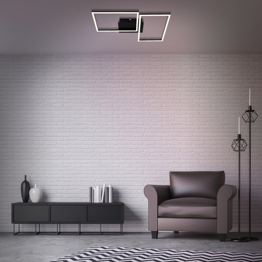 Briloner 3149-018 - LED prigušiva plafonska svetiljka FRAME 2xLED/15W/230V + daljinski upravljač