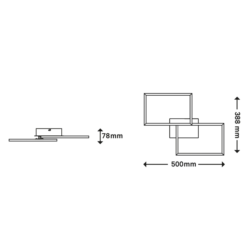 Briloner 3149-018 - LED prigušiva plafonska svetiljka FRAME 2xLED/15W/230V + daljinski upravljač