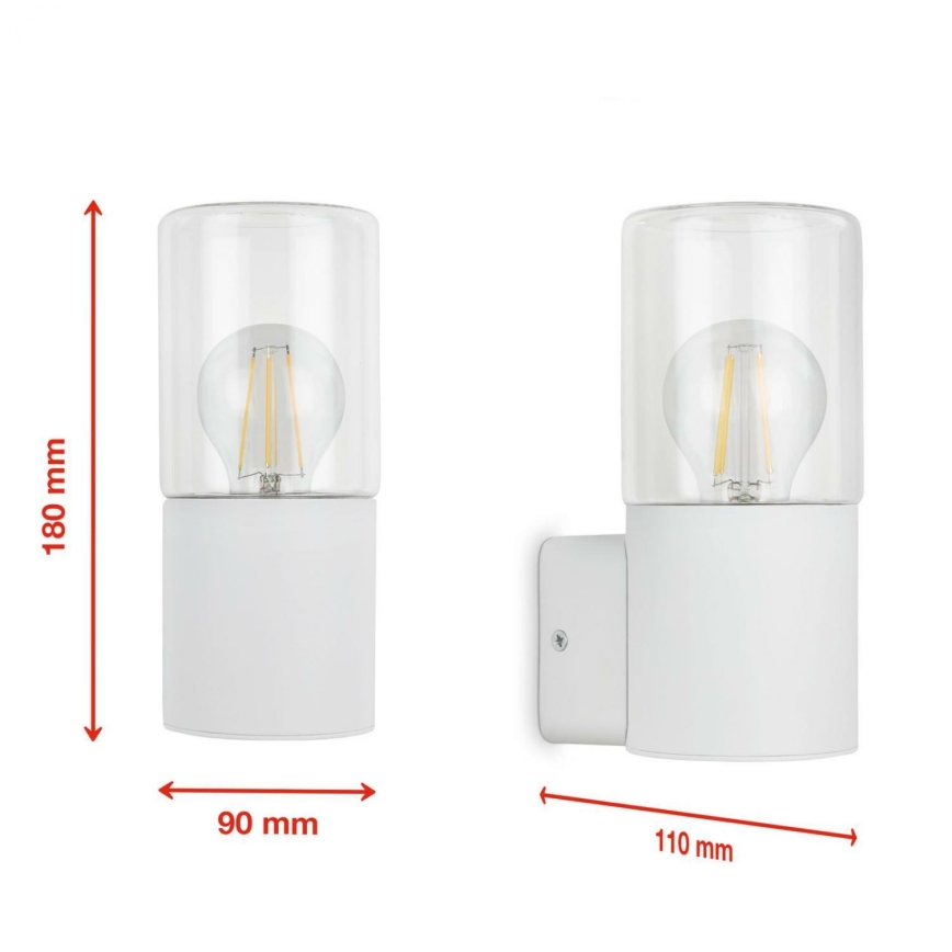 Briloner 320506TF - Spoljna zidna svetiljka 1xE27/12W/230V IP44 bela