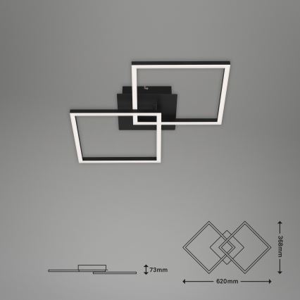 Briloner 3210-015 - LED prigušiva plafonska svetiljka FRAME 2xLED/11W/230V crna
