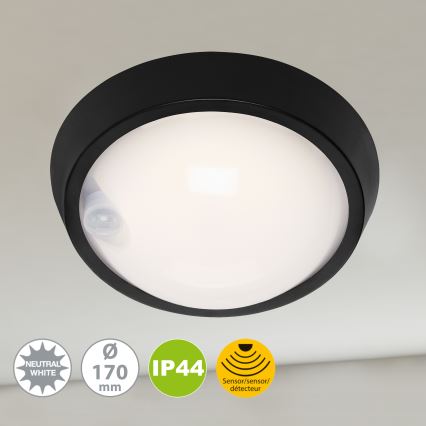 Briloner 3352-015 - LED spoljašnje svetlo sa senzorom HELSINKI LED/12W/230V IP44