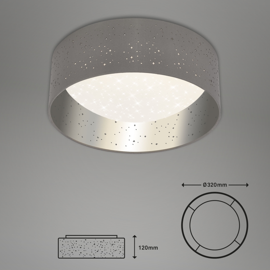 Briloner 3482014 - LED plafonjera MAILA STARRY LED/12W/230V siva/srebrna