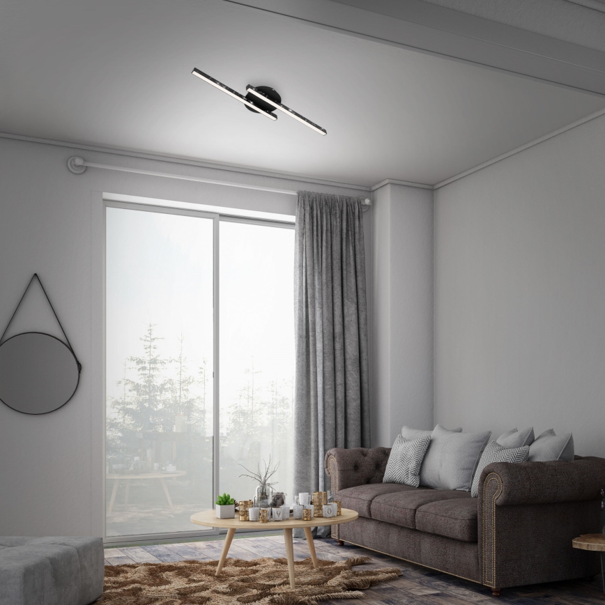 Briloner 3517-025 - LED plafonski luster REY 2xLED/6W/230V crne boje