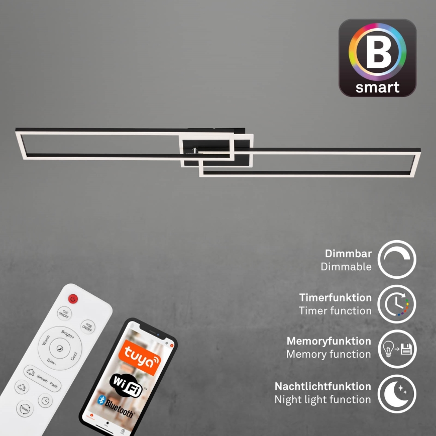 Briloner 3538-015 - LED prigušiva luster FRAME 2xLED/20W/230V 2700-6500K Wi-Fi Tuya + daljinski upravljač