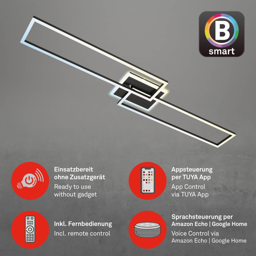 Briloner 3538-015 - LED prigušiva luster FRAME 2xLED/20W/230V 2700-6500K Wi-Fi Tuya + daljinski upravljač