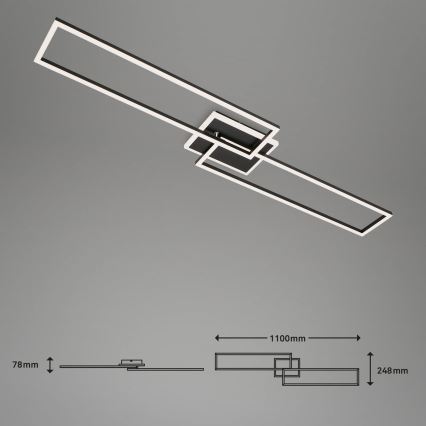 Briloner 3538-015 - LED prigušiva luster FRAME 2xLED/20W/230V 2700-6500K Wi-Fi Tuya + daljinski upravljač