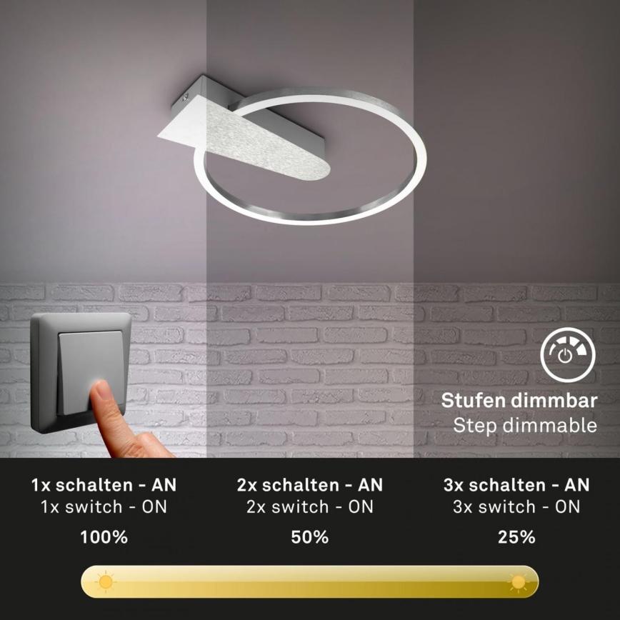 Briloner 3542-018 - LED prigušiva plafonska svetiljka NICO LED/12W/230V mat hrom