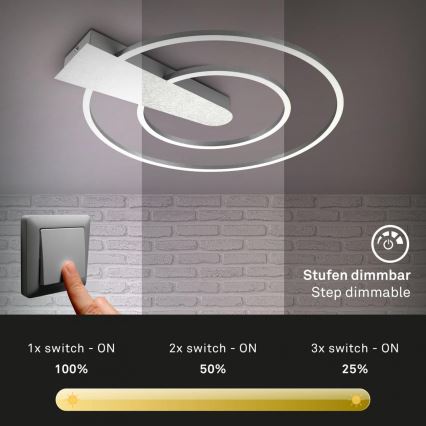 Briloner 3543-018 - LED prigušiva plafonska svetiljka NICO LED/25W/230V matni hrom