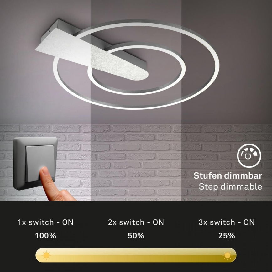 Briloner 3543-018 - LED prigušiva plafonska svetiljka NICO LED/25W/230V matni hrom
