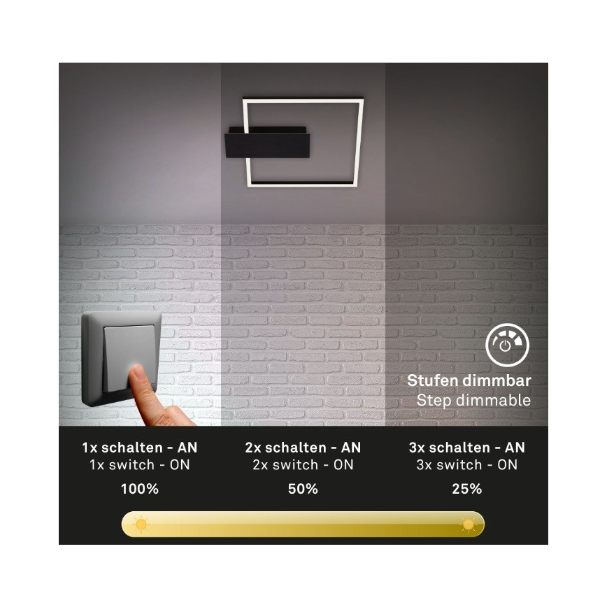 Briloner 3544-015 - LED prigušiva stropno svetlo NICO LED/12W/230V crna