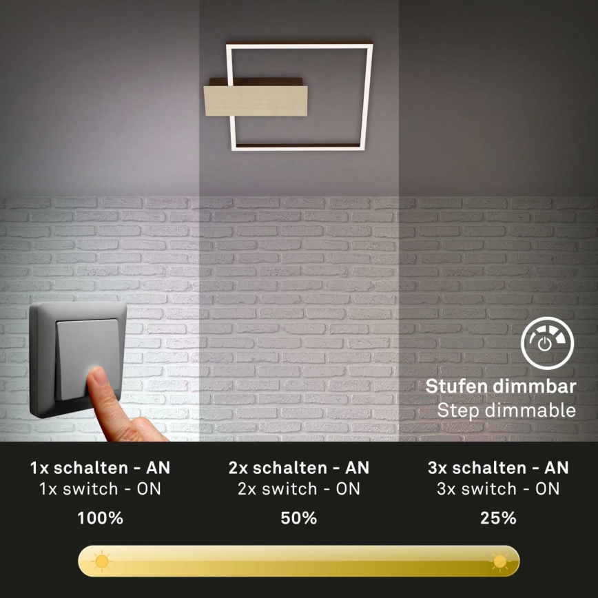 Briloner 3544-017 - LED prigušiva plafonska lampa NICO LED/12W/230V zlatna