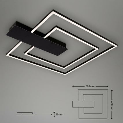 Briloner 3545-015 - LED prigušiva plafonska svetiljka NICO LED/25W/230V crna