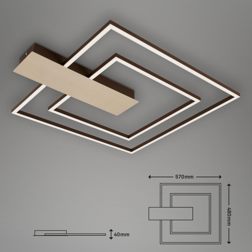 Briloner 3545-017 - LED prigušiva plafonska svetiljka NICO LED/25W/230V zlatna