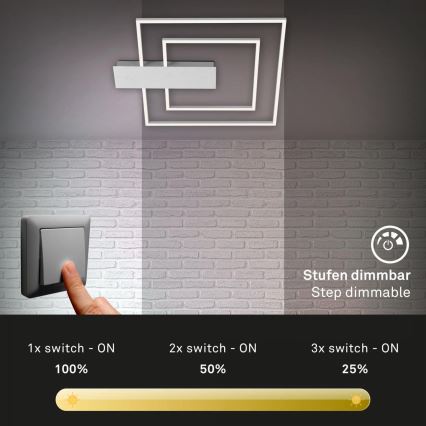 Briloner 3545-018 - LED prigušiva stropna lampa NICO LED/25W/230V mat hrom