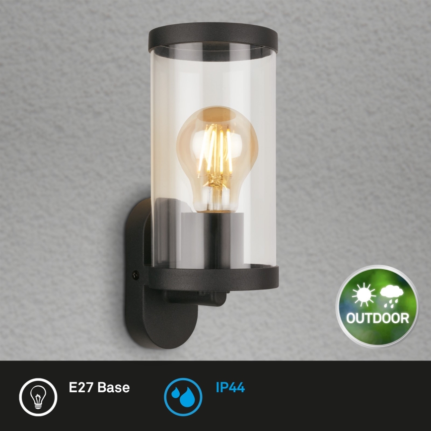 Briloner 3600-015 - Spoljašnje zidno svetlo KAIRO 1xE27/12W/230V IP44 crna