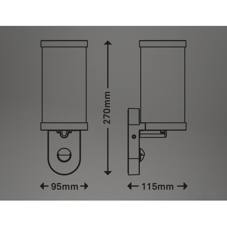 Briloner 3628-016 - Spoljašnje zidno svetlo sa senzorom KAIRO 1xE27/12W/230V IP44 belo