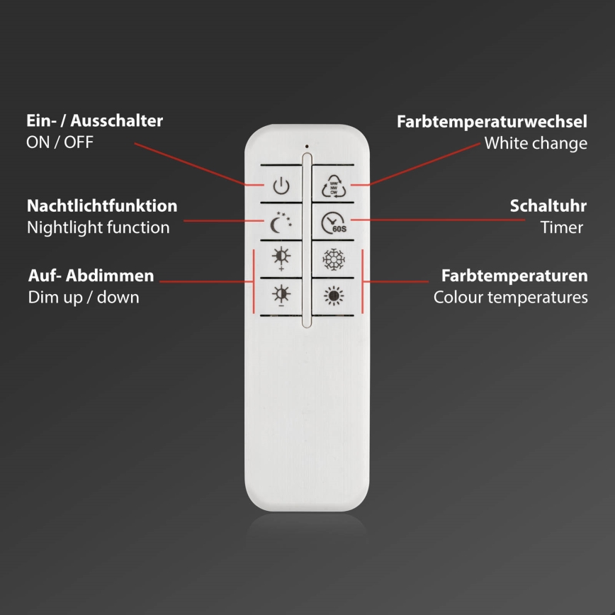 Briloner 3640-012 - LED prigušiva plafonska svetiljka LED/25W/230V 2700-6500K + daljinski upravljač