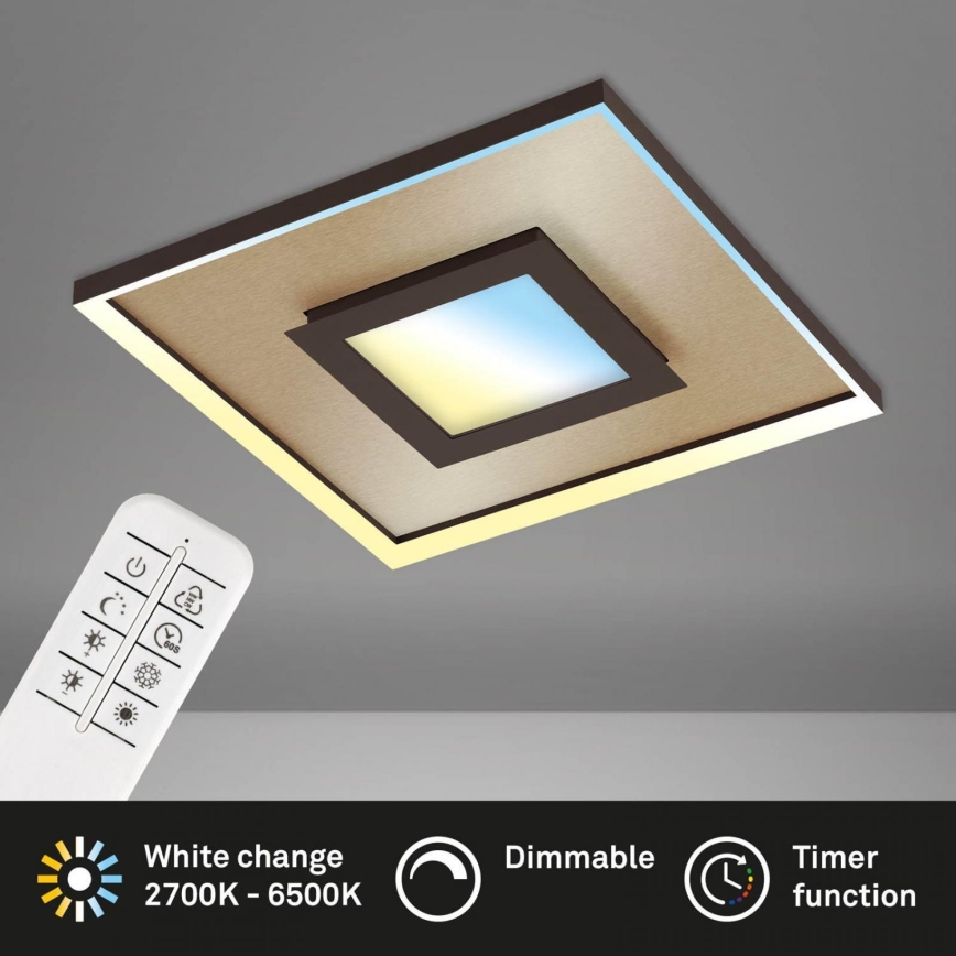 Briloner 3641-017 - LED prigušiva plafonska svetiljka FRAME LED/30W/230V 2700-6500K zlatna + daljinski upravljač