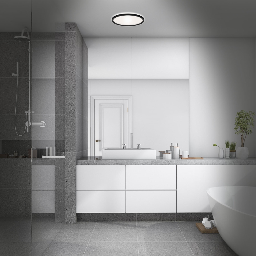 Briloner 3642-415 - LED stropno svetlo za kupatilo SLIM LED/19W/230V prečnik 29 cm IP44 crno