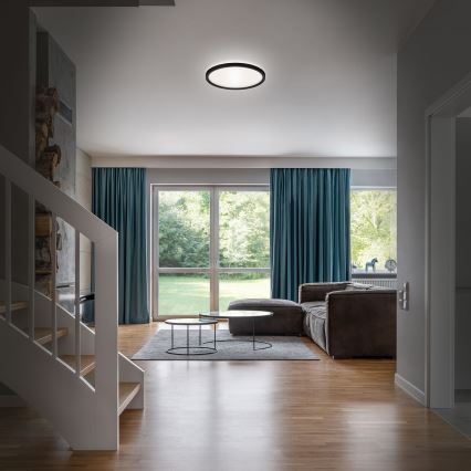 Briloner 3642-415 - LED stropno svetlo za kupatilo SLIM LED/19W/230V prečnik 29 cm IP44 crno