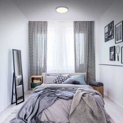 Briloner 3701-014 - LED prigušiva plafonska svetiljka RUNA LED/18W/230V 2700-6500K srebrna + daljinski upravljač