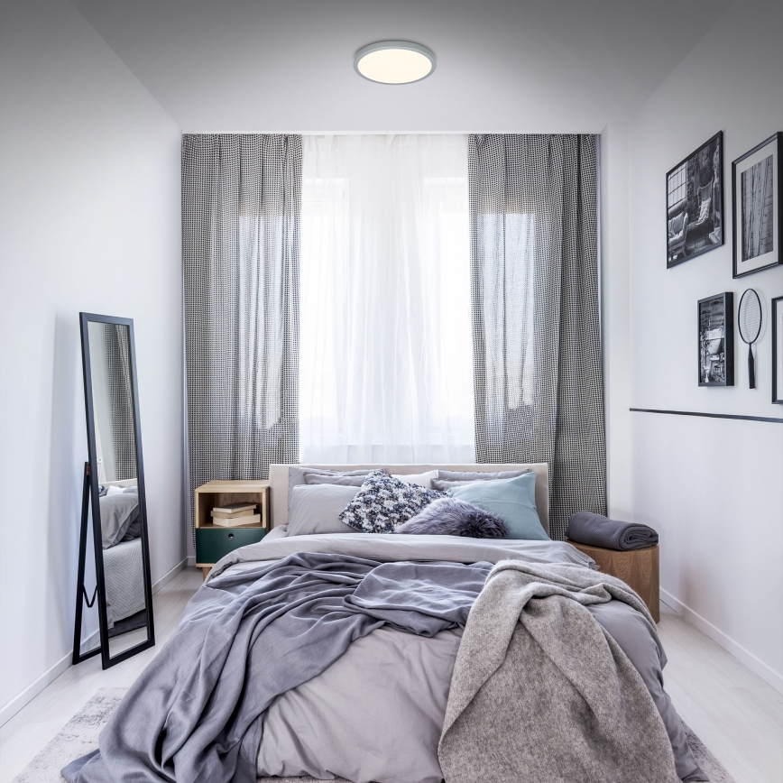 Briloner 3701-014 - LED prigušiva plafonska svetiljka RUNA LED/18W/230V 2700-6500K srebrna + daljinski upravljač