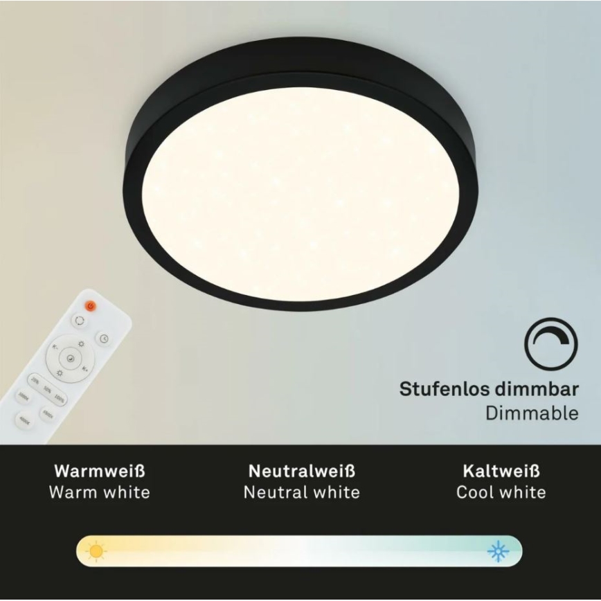 Briloner 3701-015 - LED prigušiva stropna svetiljka RUNA LED/18W/230V 2700-6500K + daljinski upravljač