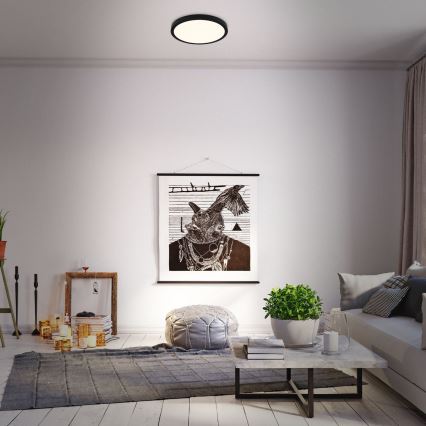Briloner 3704-015 - LED prigušiva plafonska svetiljka RUNA LED/22W/230V 2700-6500K crna + daljinski upravljač