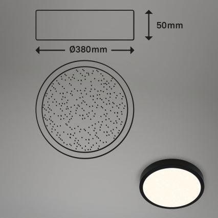 Briloner 3704-015 - LED prigušiva plafonska svetiljka RUNA LED/22W/230V 2700-6500K crna + daljinski upravljač