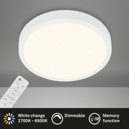 Briloner 3704-016 - LED prigušiva stropna svetiljka RUNA LED/22W/230V 2700-6500K bela + daljinski upravljač