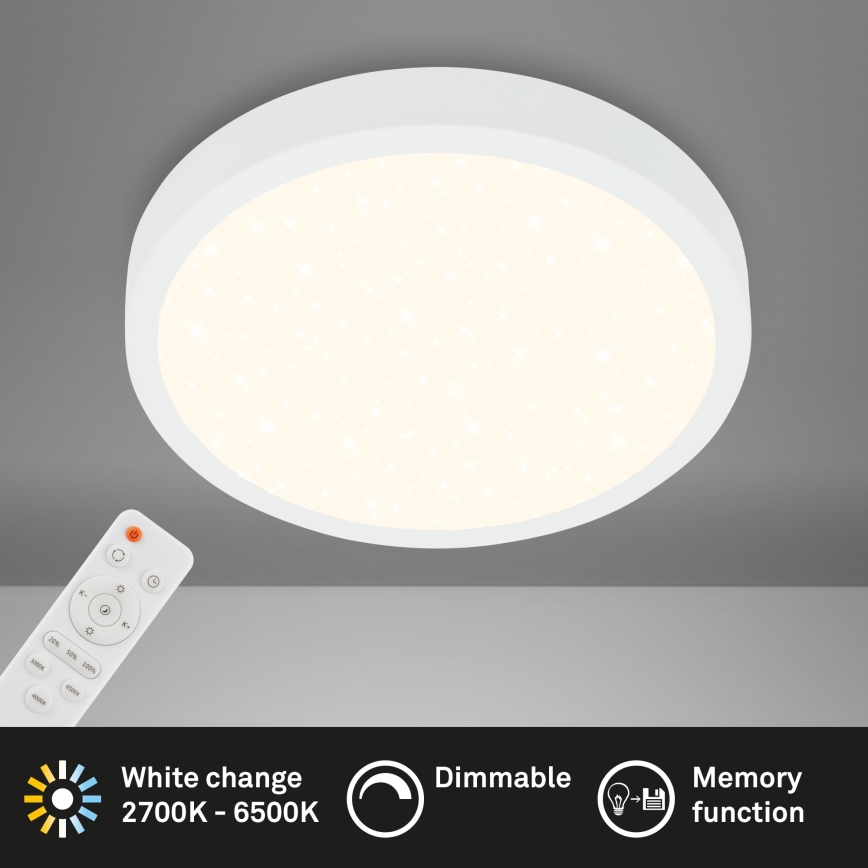 Briloner 3704-016 - LED prigušiva stropna svetiljka RUNA LED/22W/230V 2700-6500K bela + daljinski upravljač