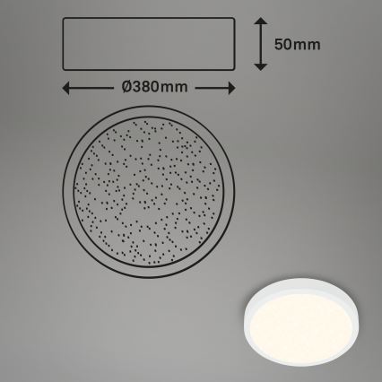 Briloner 3704-016 - LED prigušiva stropna svetiljka RUNA LED/22W/230V 2700-6500K bela + daljinski upravljač