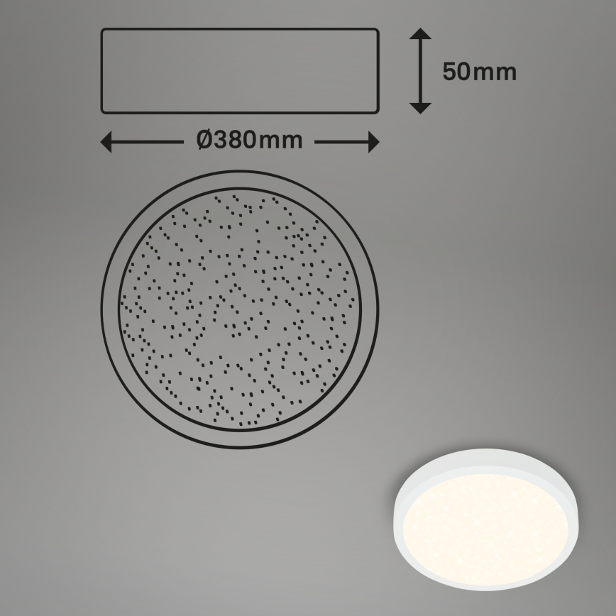 Briloner 3704-016 - LED prigušiva stropna svetiljka RUNA LED/22W/230V 2700-6500K bela + daljinski upravljač