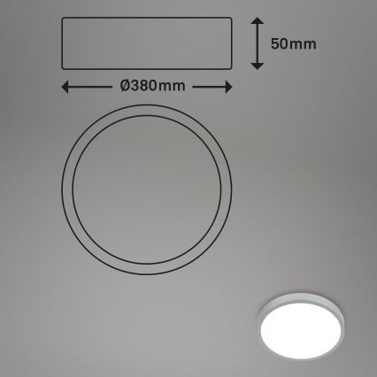 Briloner 3709-014 - prigušiva LED RGBW plafonska svetiljka LED/22W/230V 4000K prečnik 38 cm srebrna + daljinski upravljač