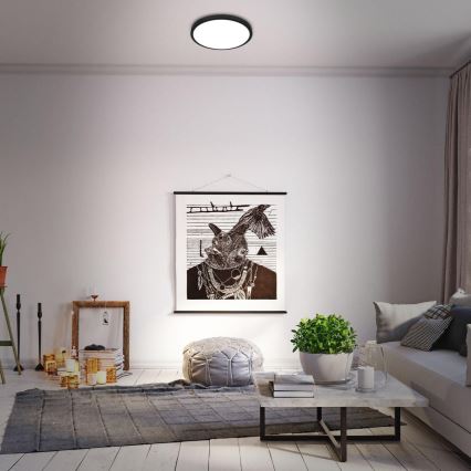 Briloner 3709-015 - LED RGBW prigušiva stropno svetlo LED/22W/230V 4000K, prečnik 38 cm, crna + daljinski upravljač