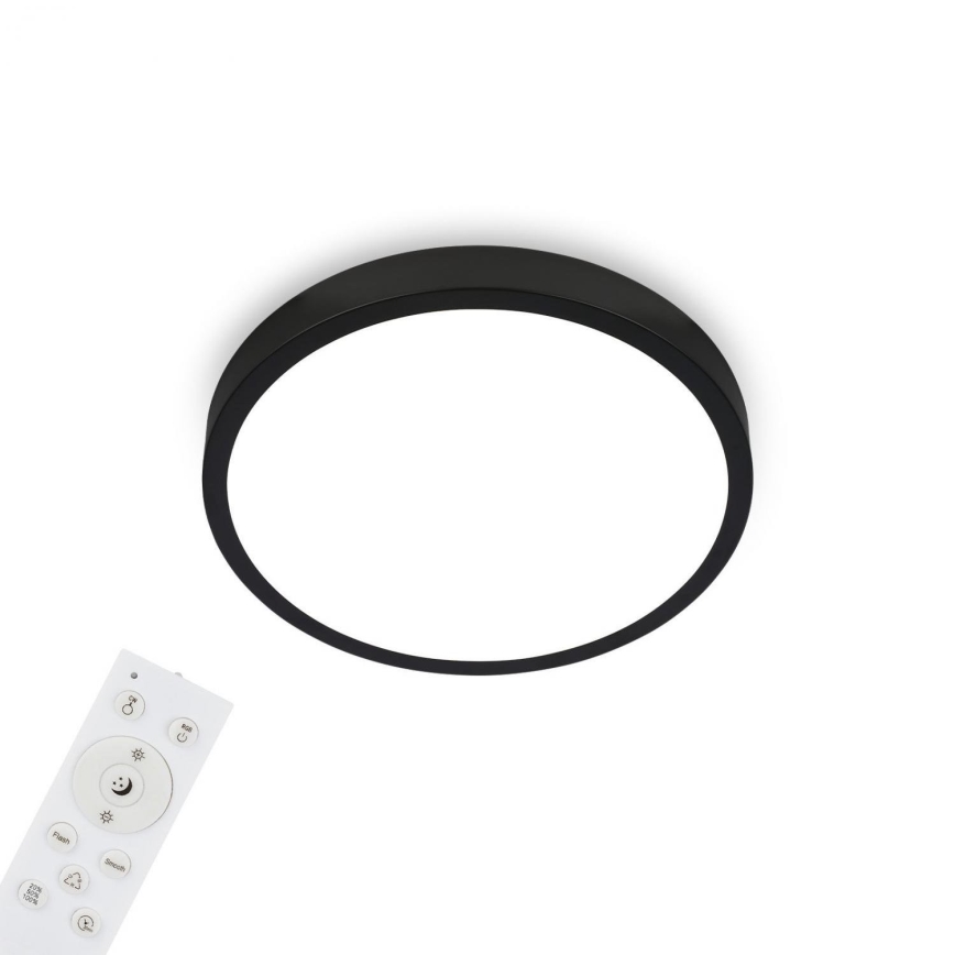 Briloner 3709-015 - LED RGBW prigušiva stropno svetlo LED/22W/230V 4000K, prečnik 38 cm, crna + daljinski upravljač