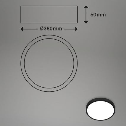 Briloner 3709-015 - LED RGBW prigušiva stropno svetlo LED/22W/230V 4000K, prečnik 38 cm, crna + daljinski upravljač