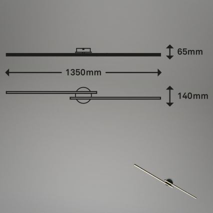 Briloner 3717-025 - LED plafonski luster REY 2xLED/12W/230V crne boje