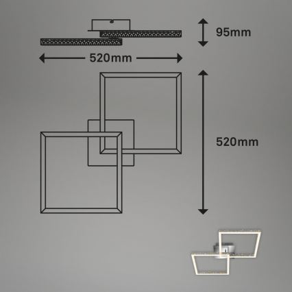 Briloner 3751-019 - LED stropno svetlo (prigušiva) FRAME LED/20W/230V, sjajni hrom