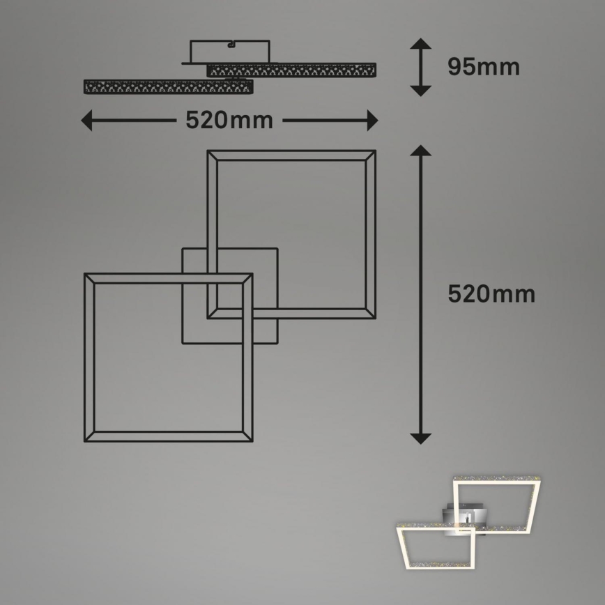 Briloner 3751-019 - LED stropno svetlo (prigušiva) FRAME LED/20W/230V, sjajni hrom