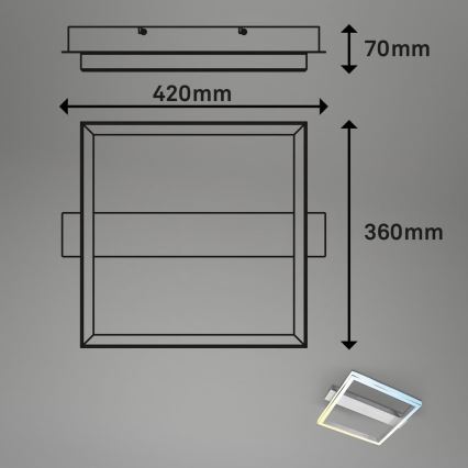 Briloner 3760-019 - LED prigušiva plafonska lampa FRAME LED/23W/230V 2700-6500K 42x36 cm + daljinski upravljač