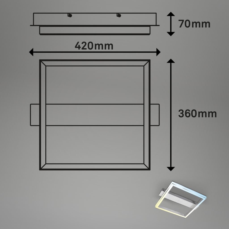 Briloner 3760-019 - LED prigušiva plafonska lampa FRAME LED/23W/230V 2700-6500K 42x36 cm + daljinski upravljač