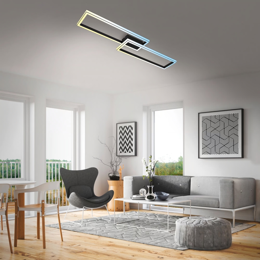 Briloner 3761015 - LED prigušiva plafonska svetiljka LED/45W/230V 2700-6500K crna + daljinski upravljač