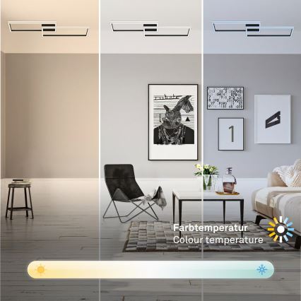 Briloner 3761015 - LED prigušiva plafonska svetiljka LED/45W/230V 2700-6500K crna + daljinski upravljač