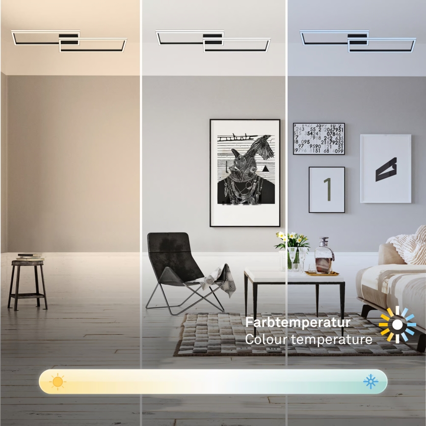 Briloner 3761015 - LED prigušiva plafonska svetiljka LED/45W/230V 2700-6500K crna + daljinski upravljač