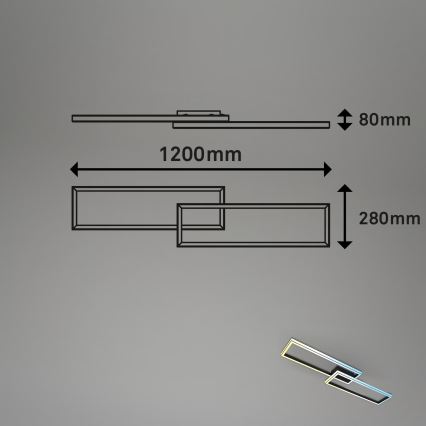 Briloner 3761015 - LED prigušiva plafonska svetiljka LED/45W/230V 2700-6500K crna + daljinski upravljač