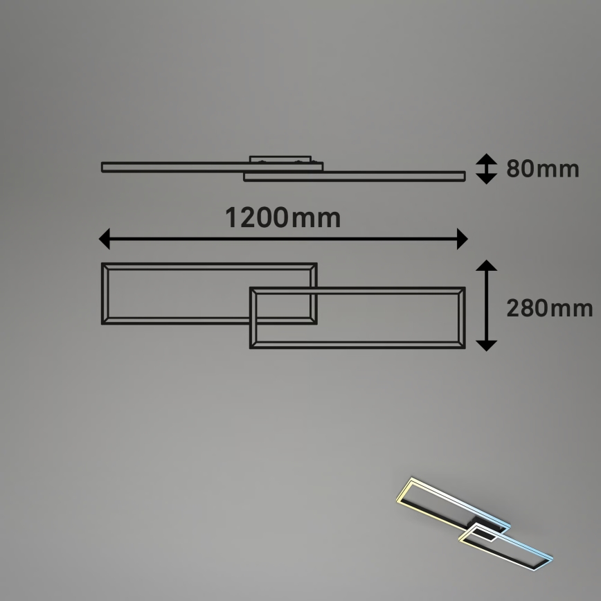 Briloner 3761015 - LED prigušiva plafonska svetiljka LED/45W/230V 2700-6500K crna + daljinski upravljač