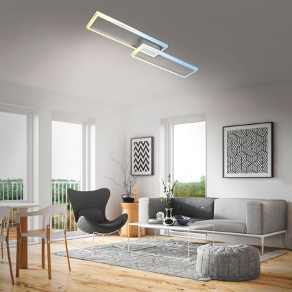 Briloner 3761019 - prigušiva LED plafonska svetiljka LED/45W/230V 2700-6500K mat hrom + daljinski upravljač