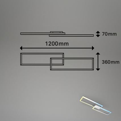 Briloner 3761019 - prigušiva LED plafonska svetiljka LED/45W/230V 2700-6500K mat hrom + daljinski upravljač
