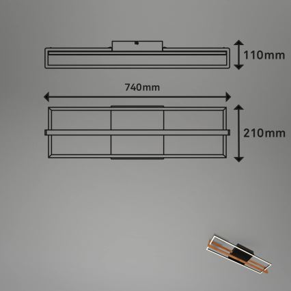 Briloner 3777-015 - LED plafonsko svetlo FRAME LED/21W/230V 3000K crno